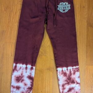 Justice Kids Burgundy Tie-Dye Joggers